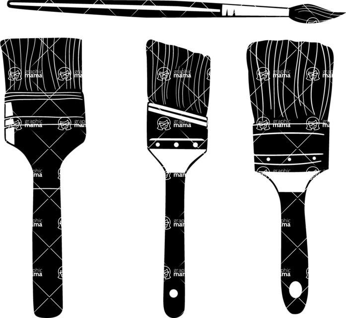 Vector silhouettes - Vector Paintbrush Silhouettes Set